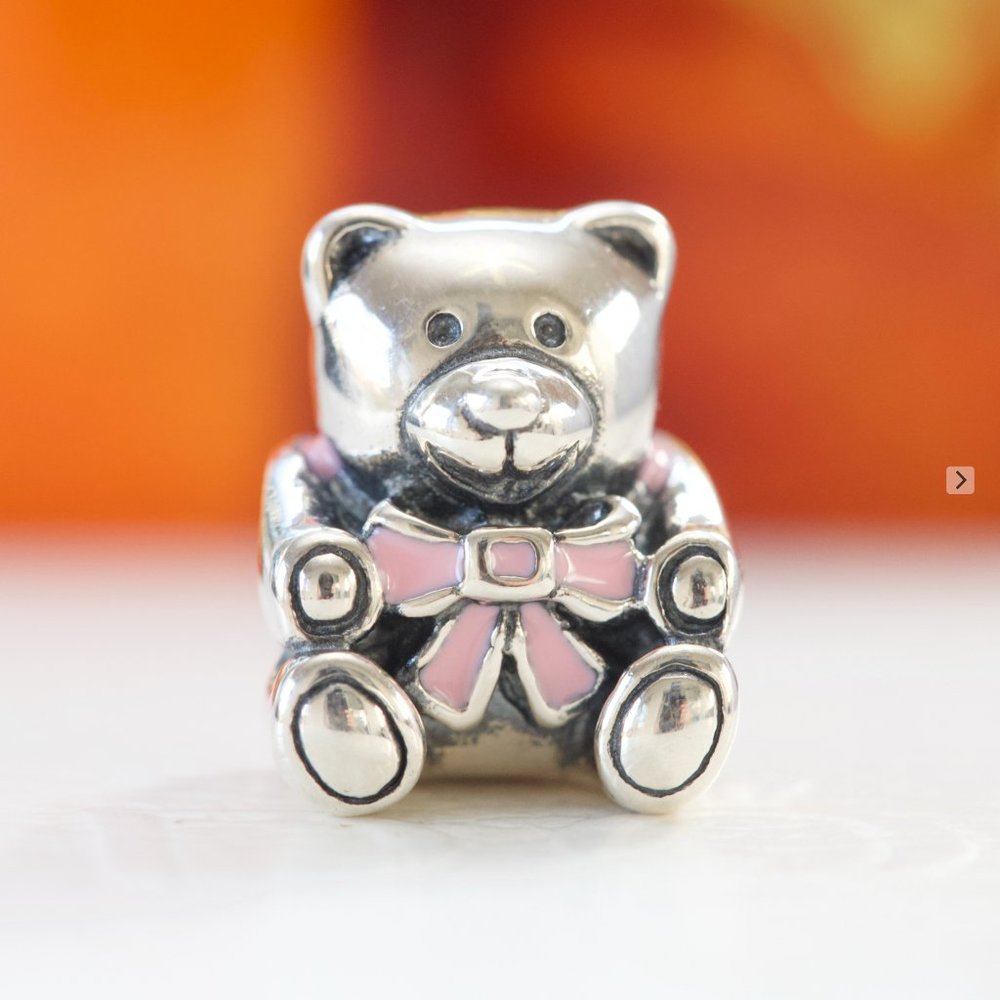 Pandora "It's A Girl"Teddy Bear Bead Charm 791124EN24